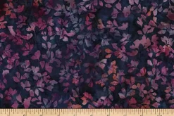 Jewel Batiks Small Leaves on Boysenberry