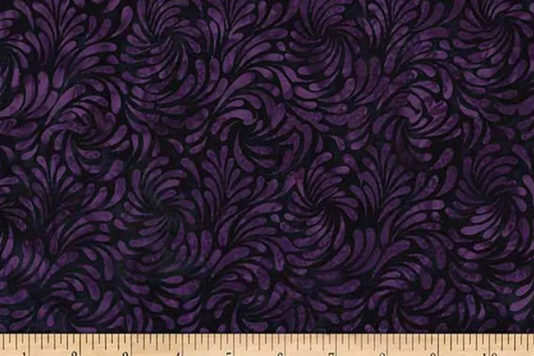 Jewel Batiks Swirling Petals in Amethyst Purple Tonal