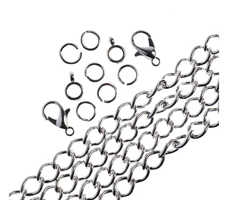 John Bead Chain Set – 36-inch Curb – 5mm – Silver