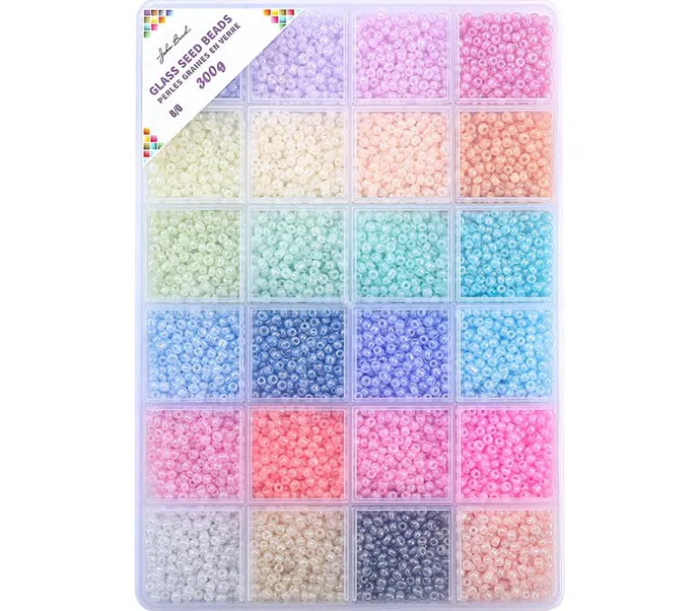 John Bead Seed Bead Box 8/0 – 24 Colors – Blues