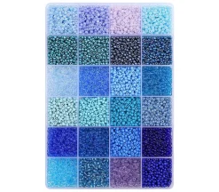 John Bead Seed Bead Box 8/0 – 24 Colors – Blues