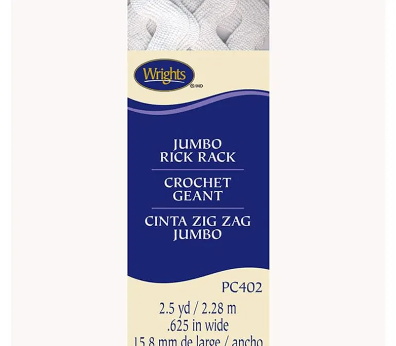 Jumbo Rick Rack White 5/8-inch x 2.5-yards 117402030