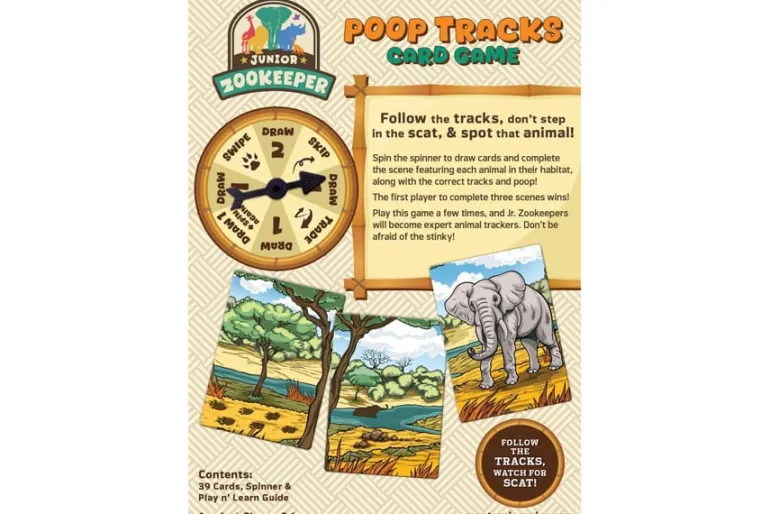 Junior Zookeeper Poop Tracks Card Game