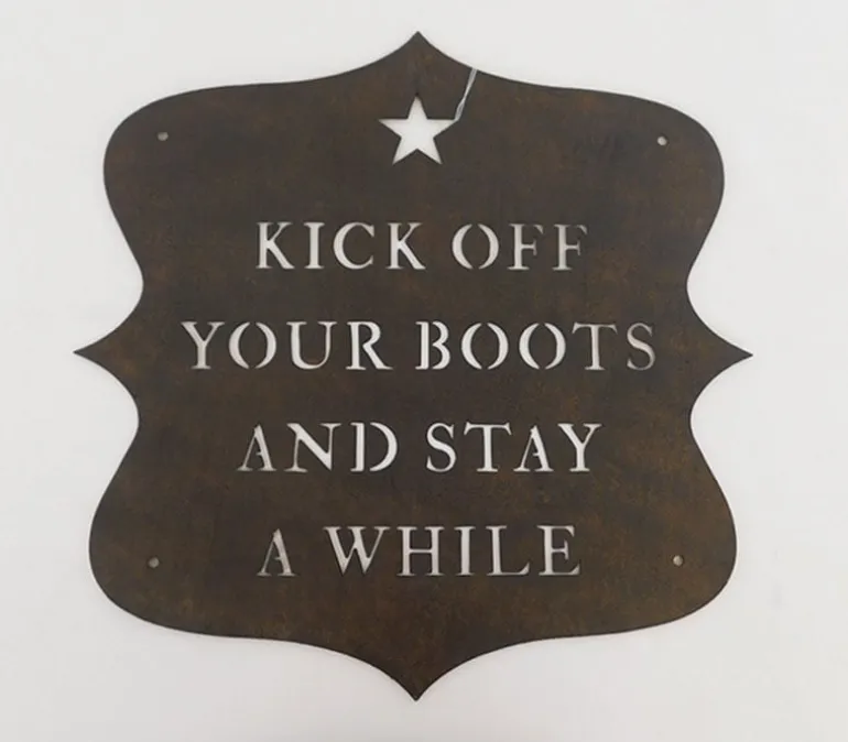 Kick Off Your Boots Star Sign – Brown Rust Finish