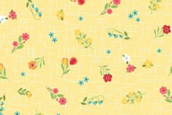 Kimberbell Perforated Stripe White on Yellow
