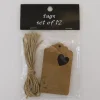 Kraft Tags with Hearts and Jute Ties – 12 Piece
