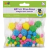 Krafty Kids Pom-Poms – Pastel Glitter – 75 Piece