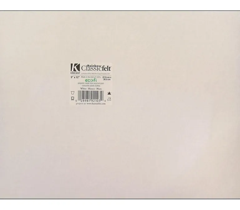Kunin Classic Felt – 9-inch x 12-inch – White