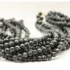 Labradorite – Black (Larvikite) – Natural – Smooth Round With Large Hole. This Price Is For 1 Strand 12 To 14 Inches Long. 8mm. Strands Have 43 To 48 Pieces And Has 2.5 mm. Hole