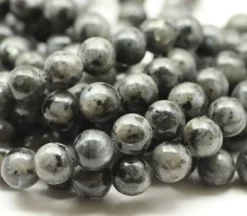 Labradorite – Black (Larvikite) – Natural – Smooth Round With Large Hole. This Price Is For 1 Strand 12 To 14 Inches Long. 8mm. Strands Have 43 To 48 Pieces And Has 2.5 mm. Hole