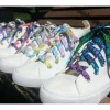 Lace Up Shoelaces Sewing Pattern with Purple Aglets