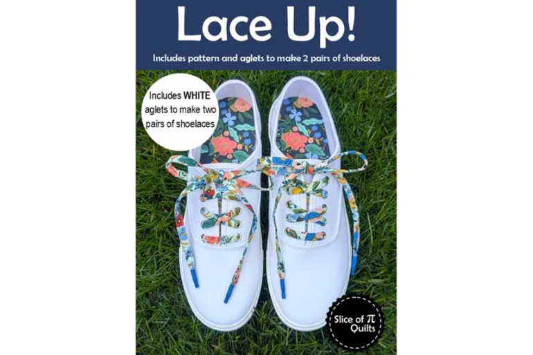 Lace Up Shoelaces Sewing Pattern with Purple Aglets