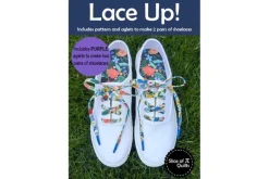 Lace Up Shoelaces Sewing Pattern with Purple Aglets
