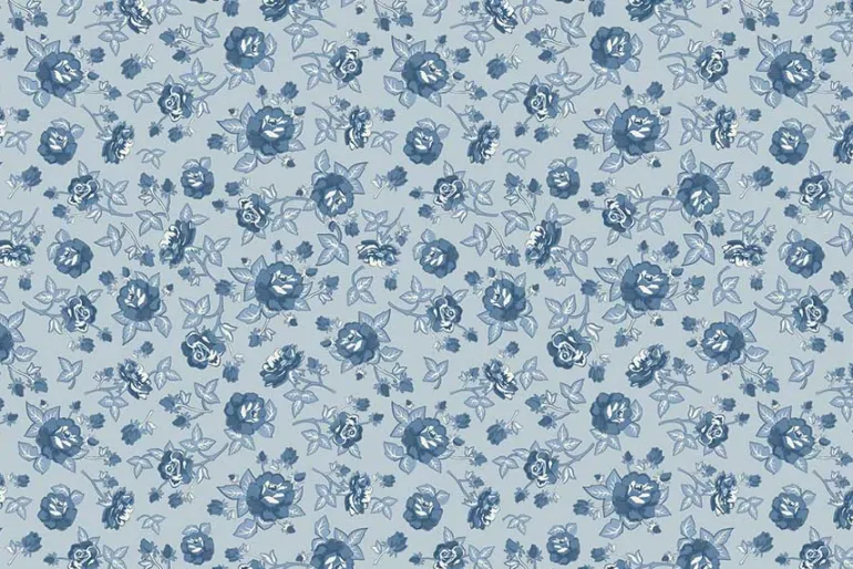 Lakeland Blues Elegant Rose on Medium Blue