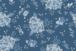 Lakeland Blues Hydrangeas on Dark Blue