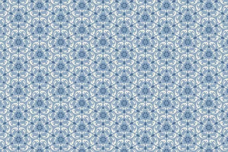 Lakeland Blues Tri-Damask on Medium Blue