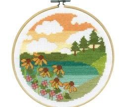 Lakeside Cross Stitch Kit with 6-inch Hoop #7073