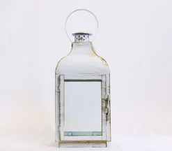 Lantern – White with Gold Brush
