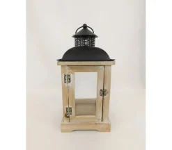 Lantern – Wood with Metal Top