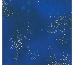 Laurel Burch Basic Glitter Texture in Royal Blue with Gold Metallic Highlights.