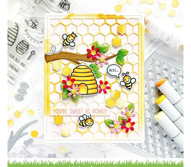 Lawn Fawn Dies – Honeycomb Backdrop