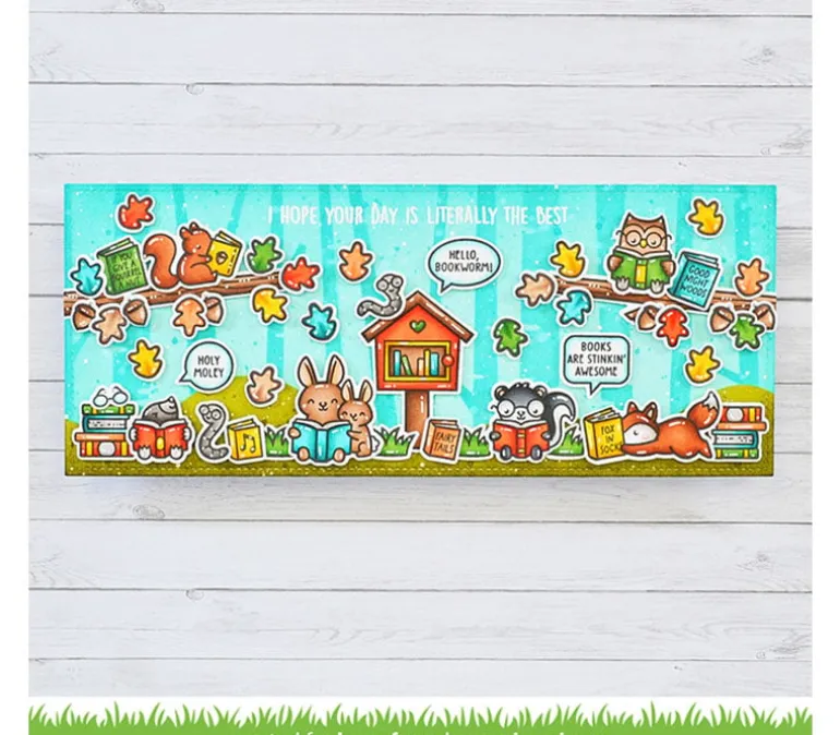 Lawn Fawn Stamp – Little Woodland Library Addon