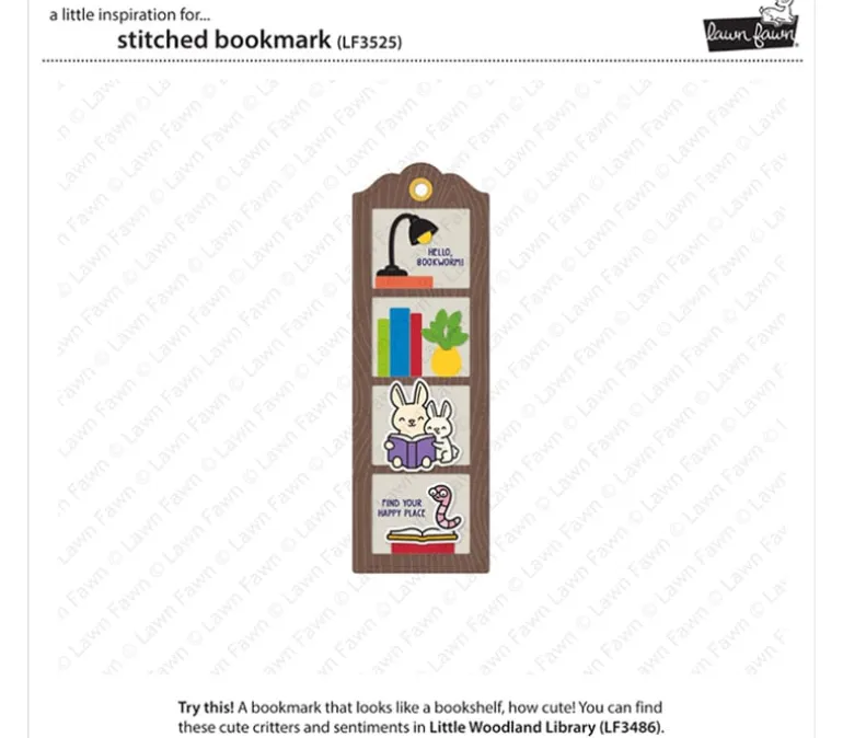 Lawn Fawn Stamp – Little Woodland Library Addon