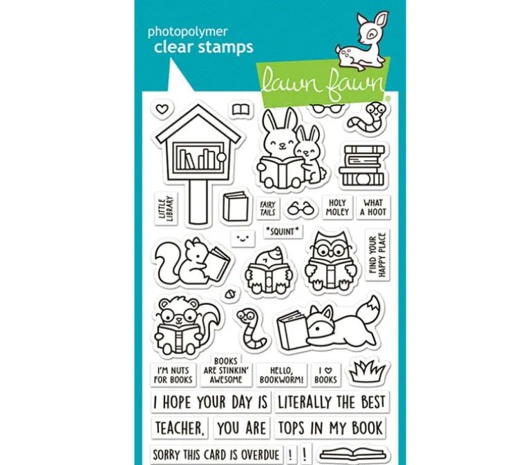 Lawn Fawn Stamp – Little Woodland Library Addon