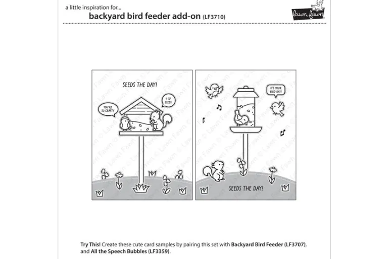 Lawn Fawn Stamps Backyard Bird Feeder Add-On