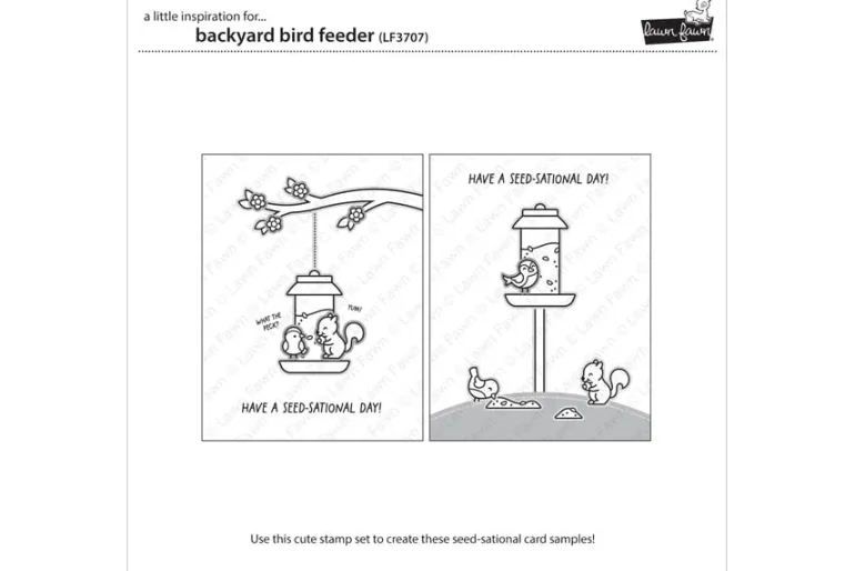 Lawn Fawn Stamps Backyard Bird Feeder Add-On