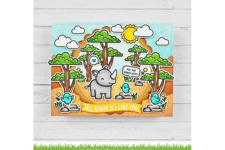 Lawn Fawn Stamp Set – Rhino-Mite!