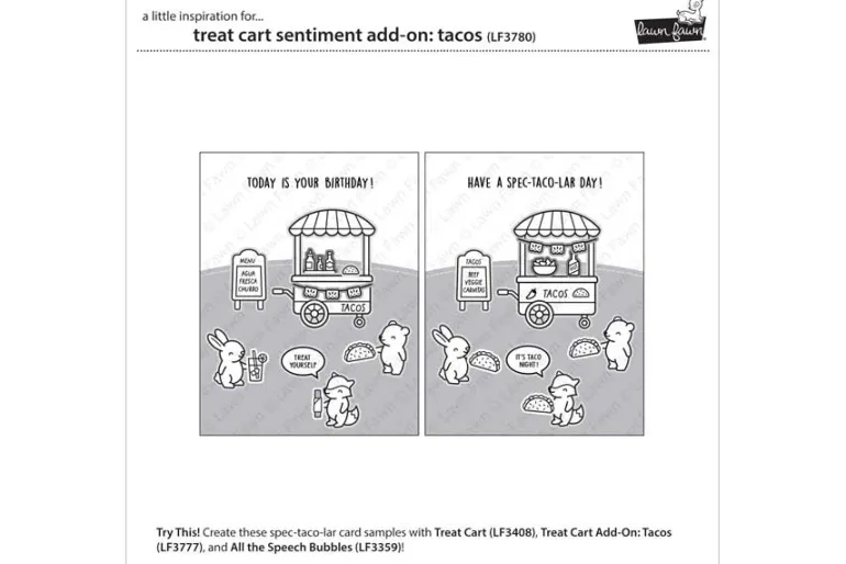 Lawn Fawn Stamp Set – Treat Cart Tacos Add-On