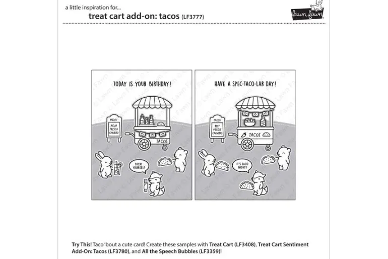 Lawn Fawn Stamp Set – Treat Cart Tacos Add-On