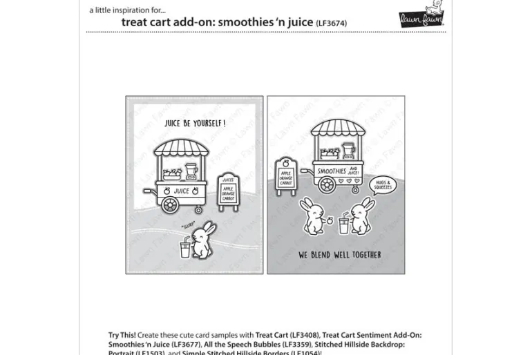 Lawn Fawn Stamp Set – Treat Cart Smoothies ‘n Juice Add-On