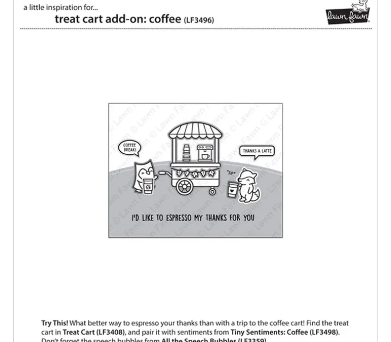 Lawn Fawn Stamp Set – Treat Cart Coffee Add-On