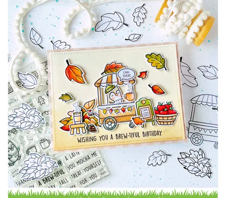 Lawn Fawn Stamp Set – Treat Cart Coffee Add-On