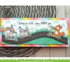 Lawn Fawn Stencil – Slimeline Grassy Hillside