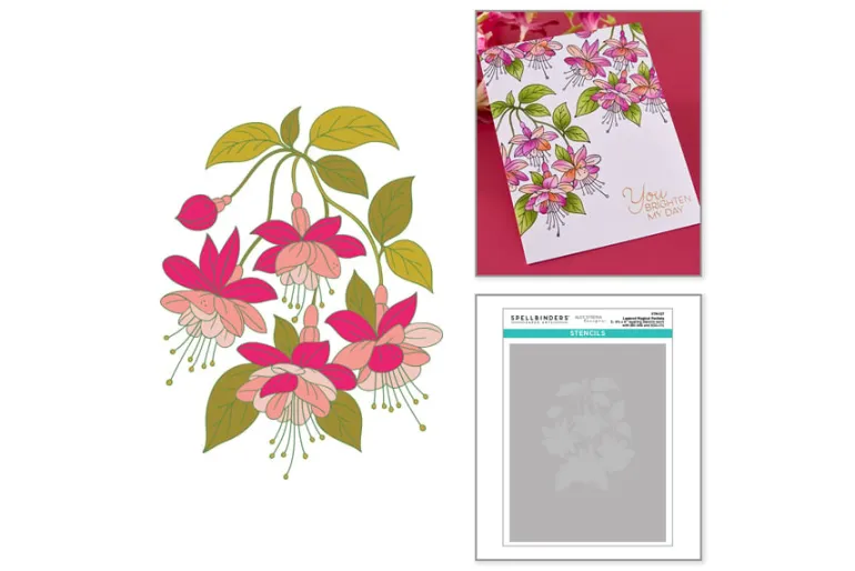 Layered Magical Fuchsia Stencil by Alex Syberia Designs