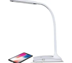LED Desk Lamp – White – USB Charging Port