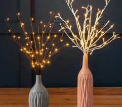 LED Lighted Willow 3 Branch – Battery Operated – 19-inch (See Colors)