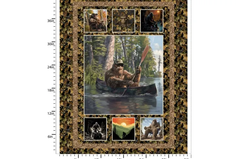 Legendary Loner Sasquatch 8 Image Panel, 24-inches by 43-inches