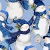 Let it Snow-man Plaid Medium Blue
