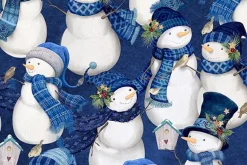 Let it Snow-man Plaid Medium Blue