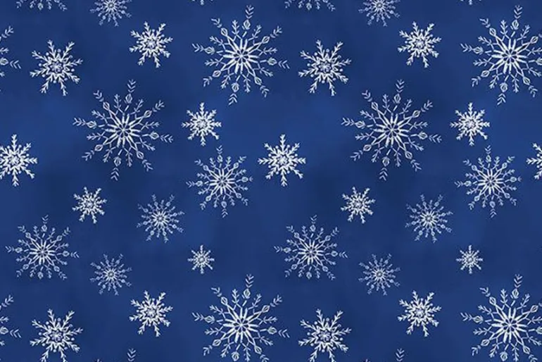 Let it Snow-man Plaid Medium Blue