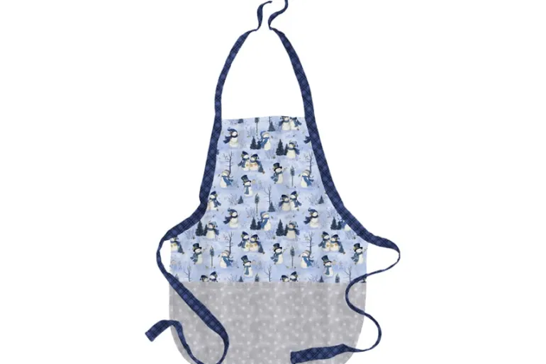 Let it Snow-man Plaid Medium Blue