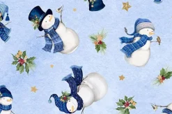 Let it Snow-man Snowflakes on Dark Blue
