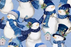 Let it Snow-man Snowflakes on Grey