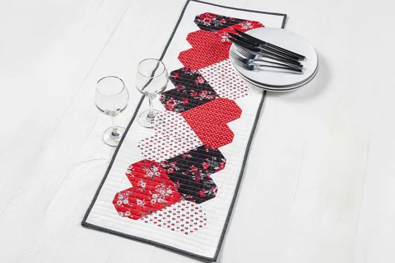 Let’s Play Hearts Table Runner Sewing Pattern ATK-202