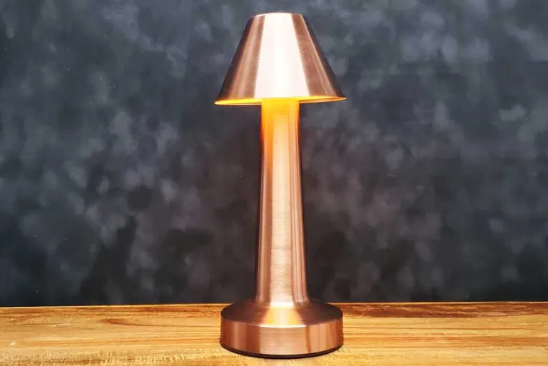 9″ Light Green Pleated Lamp with Touch Control