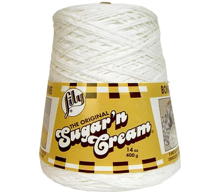 Lily Sugar’n Cream Yarn – 14-ounce Cone – White